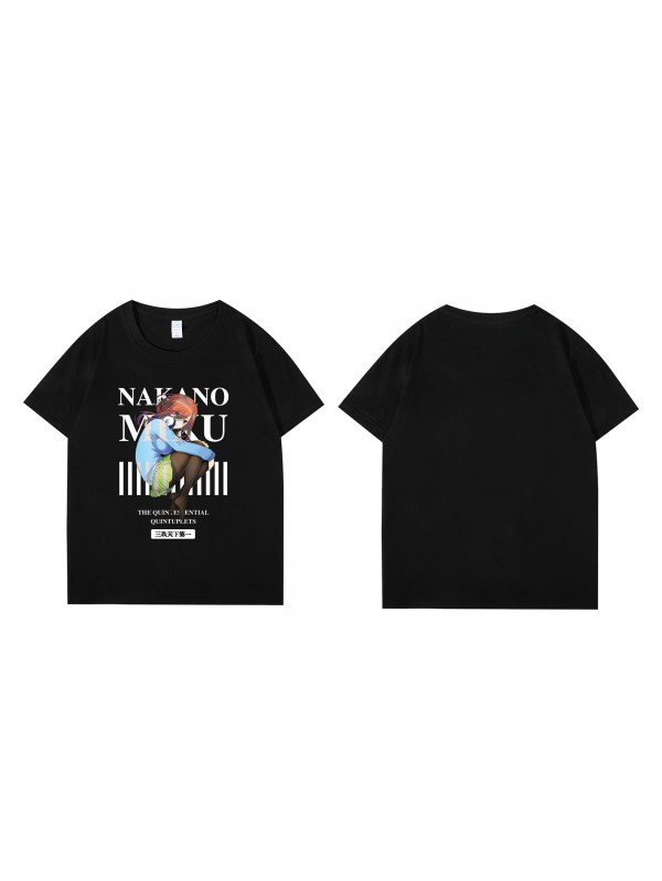 Feature Nakano Miku The Quintessential Quintuplets Short Sleeve Mens Graphic T-Shirts Fashion Printed Tops Cosplay Costume T Shirts For Women's