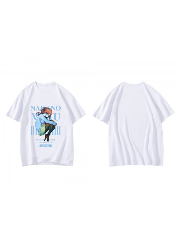 Personalised Nakano Miku The Quintessential Quintuplets Short Sleeve Mens Graphic T-Shirts Fashion Printed Tops Cosplay Costume T Shirts For Women's