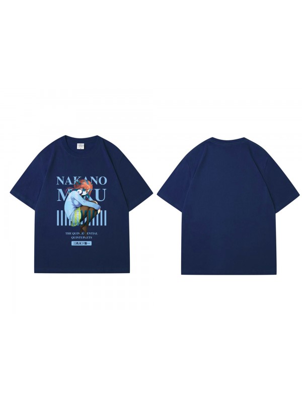 Limited Edition Nakano Miku The Quintessential Quintuplets Short Sleeve Mens Graphic T-Shirts Fashion Printed Tops Cosplay Costume T Shirts For Women's