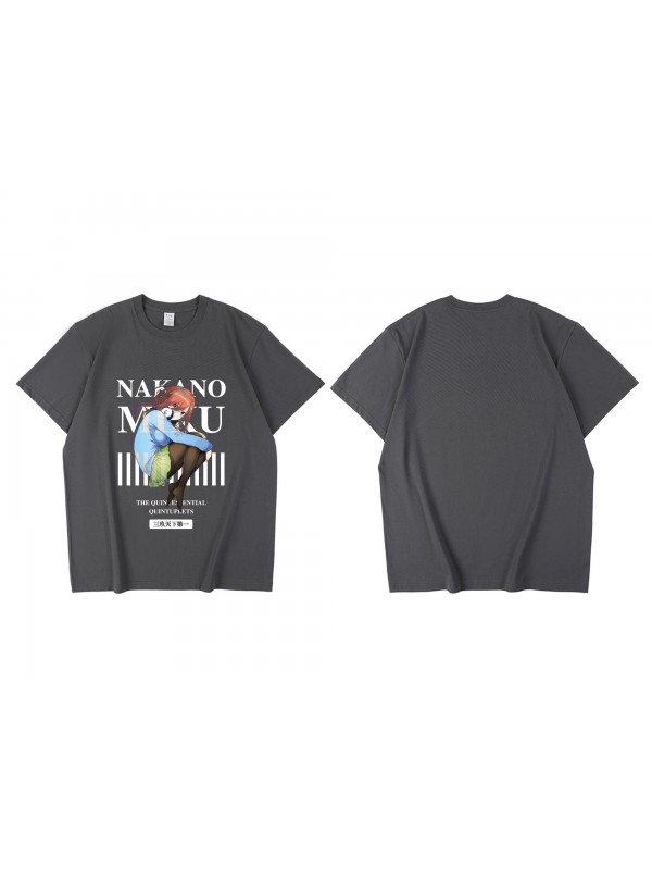 Premium Nakano Miku The Quintessential Quintuplets Short Sleeve Mens Graphic T-Shirts Fashion Printed Tops Cosplay Costume T Shirts For Women's