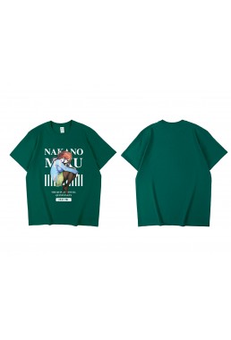 High Quality Nakano Miku The Quintessential Quintuplets Short Sleeve Mens Graphic T-Shirts Fashion Printed Tops Cosplay Costume T Shirts For Women's