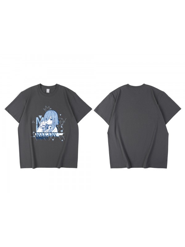 Discount Nakano Miku The Quintessential Quintuplets Short Sleeve Mens Graphic T-Shirts Fashion Printed Tops Cosplay Costume T Shirts For Women's