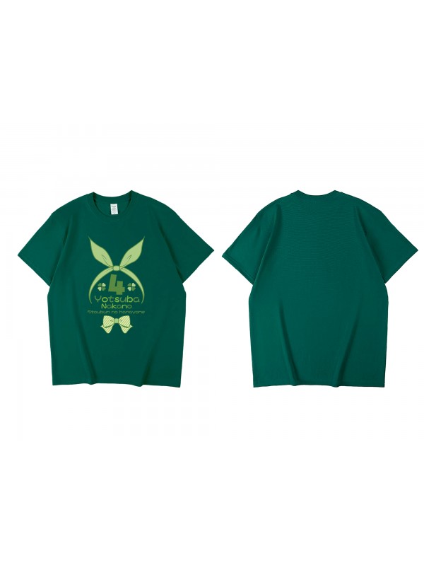 Funny Nakano Yotsuba The Quintessential Quintuplets Short Sleeve Mens Graphic T-Shirts Fashion Printed Tops Cosplay Costume T Shirts For Women's