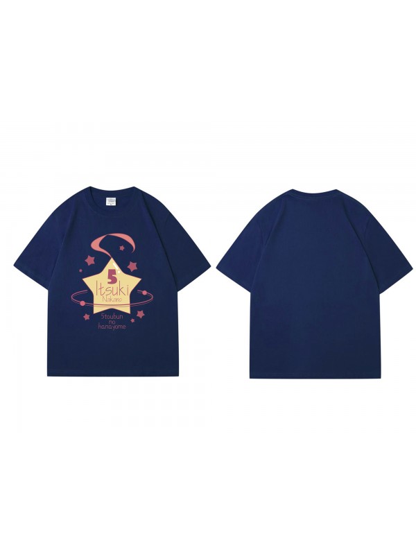 Tap Nakano Itsuki The Quintessential Quintuplets Short Sleeve Mens Graphic T-Shirts Fashion Printed Tops Cosplay Costume T Shirts For Women's