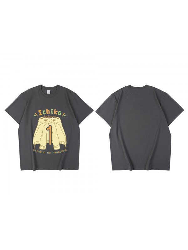 Unique Nakano Ichika The Quintessential Quintuplets Short Sleeve Mens Graphic T-Shirts Fashion Printed Tops Cosplay Costume T Shirts For Women's