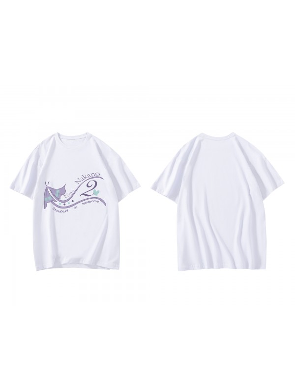 Custom Nakano Nino The Quintessential Quintuplets Short Sleeve Mens Graphic T-Shirts Fashion Printed Tops Cosplay Costume T Shirts For Women's