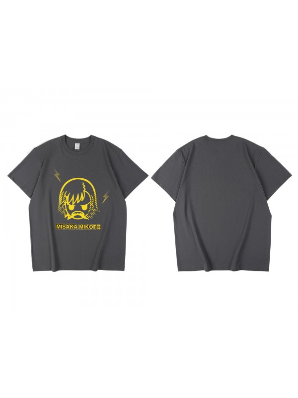 Clearance Misaka Mikoto Short Sleeve Mens Graphic T-Shirts Fashion Printed Tops Cosplay Costume T Shirts For Women's