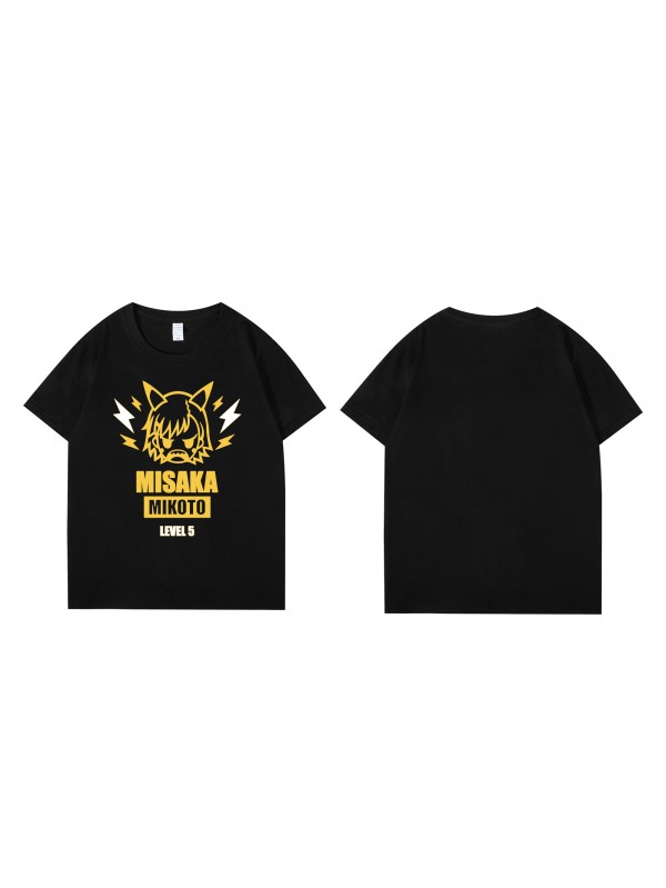 Durable Misaka Mikoto Short Sleeve Mens Graphic T-Shirts Fashion Printed Tops Cosplay Costume T Shirts For Women's