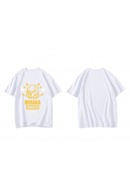Cheap Misaka Mikoto Short Sleeve Mens Graphic T-Shirts Fashion Printed Tops Cosplay Costume T Shirts For Women's