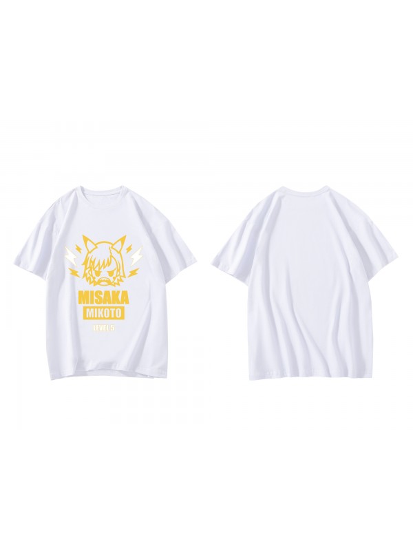 Cheap Misaka Mikoto Short Sleeve Mens Graphic T-Shirts Fashion Printed Tops Cosplay Costume T Shirts For Women's