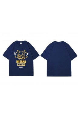 Unique Misaka Mikoto Short Sleeve Mens Graphic T-Shirts Fashion Printed Tops Cosplay Costume T Shirts For Women's
