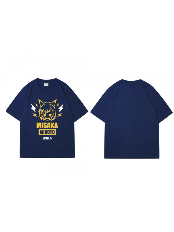 Unique Misaka Mikoto Short Sleeve Mens Graphic T-Shirts Fashion Printed Tops Cosplay Costume T Shirts For Women's