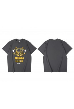 Feature Misaka Mikoto Short Sleeve Mens Graphic T-Shirts Fashion Printed Tops Cosplay Costume T Shirts For Women's