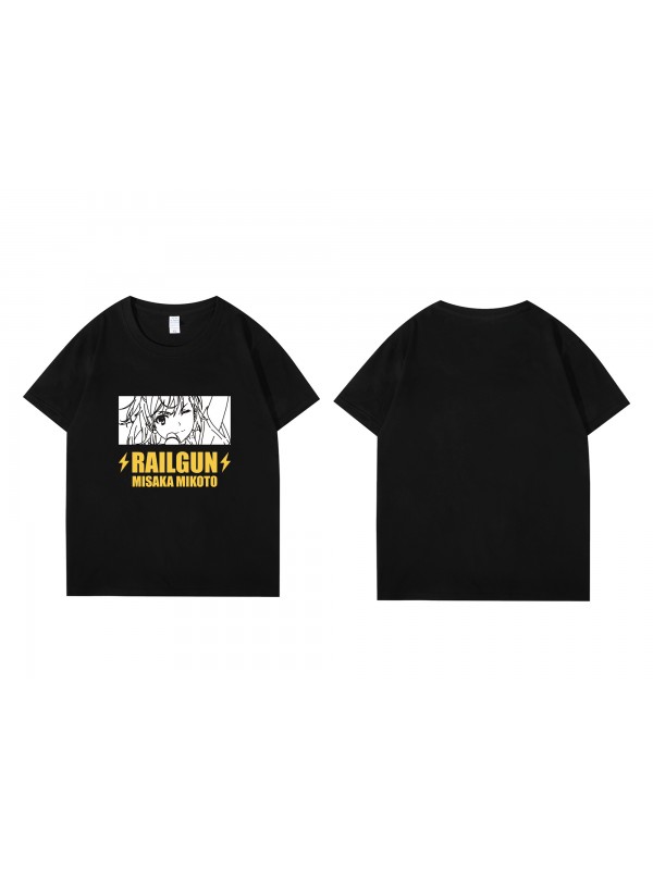 Shopping Misaka Mikoto Short Sleeve Mens Graphic T-Shirts Fashion Printed Tops Cosplay Costume T Shirts For Women's