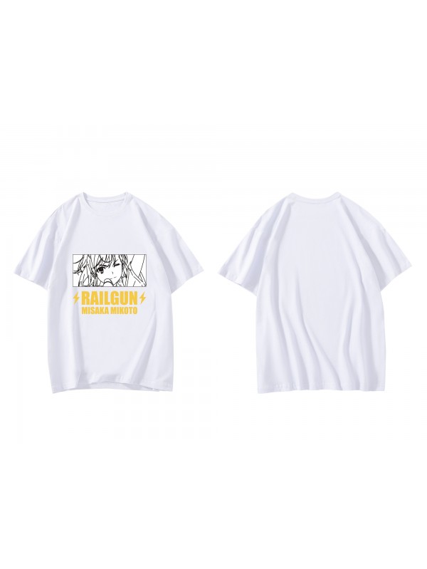 Discount Misaka Mikoto Short Sleeve Mens Graphic T-Shirts Fashion Printed Tops Cosplay Costume T Shirts For Women's