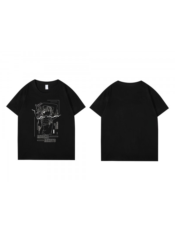 2023 Misaka Mikoto Short Sleeve Mens Graphic T-Shirts Fashion Printed Tops Cosplay Costume T Shirts For Women's