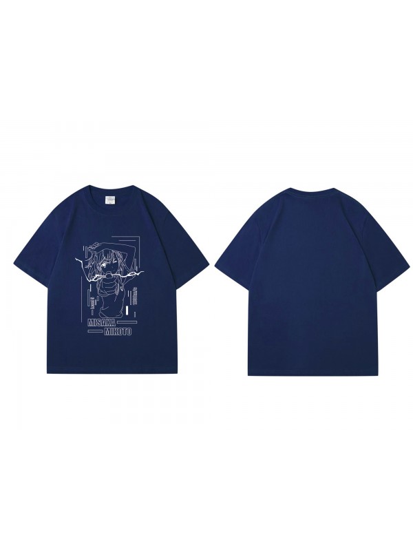 Tap Misaka Mikoto Short Sleeve Mens Graphic T-Shirts Fashion Printed Tops Cosplay Costume T Shirts For Women's