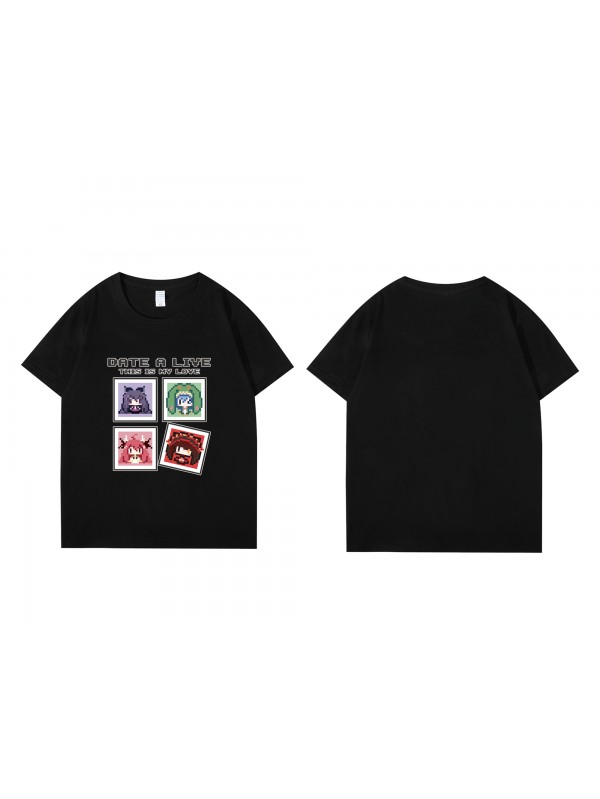 Cheap Nightmare Date A Live Short Sleeve Mens Graphic T-Shirts Fashion Printed Tops Cosplay Costume T Shirts For Women's