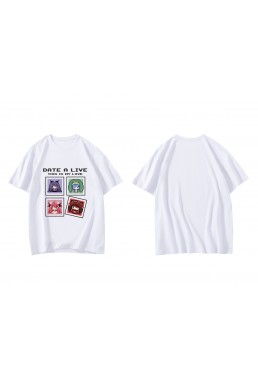 2023 Nightmare Date A Live Short Sleeve Mens Graphic T-Shirts Fashion Printed Tops Cosplay Costume T Shirts For Women's