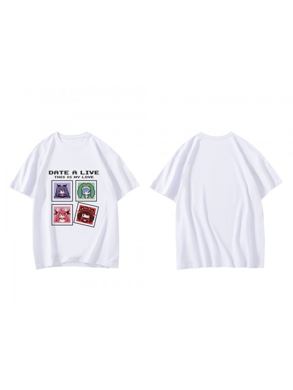2023 Nightmare Date A Live Short Sleeve Mens Graphic T-Shirts Fashion Printed Tops Cosplay Costume T Shirts For Women's