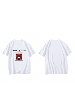 Unique Tokisaki Kurumi Nightmare Short Sleeve Mens Graphic T-Shirts Fashion Printed Tops Cosplay Costume T Shirts For Women's