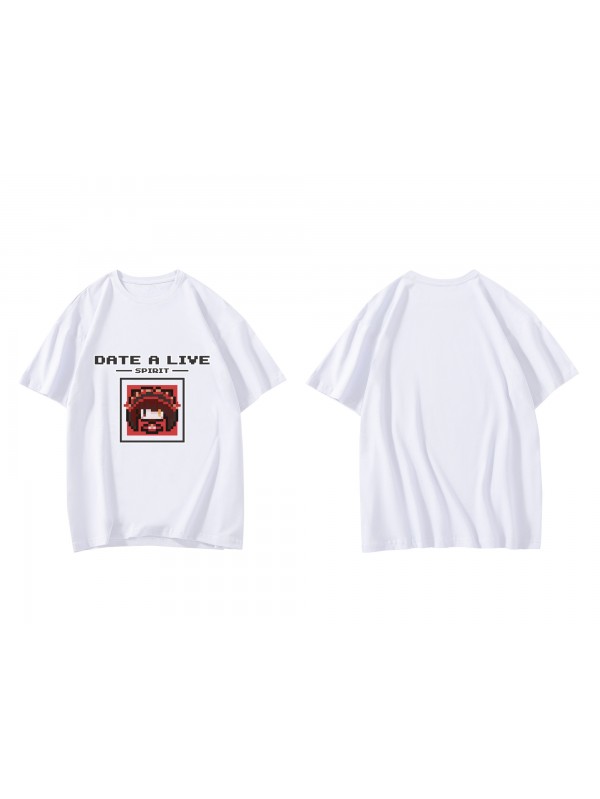 Unique Tokisaki Kurumi Nightmare Short Sleeve Mens Graphic T-Shirts Fashion Printed Tops Cosplay Costume T Shirts For Women's