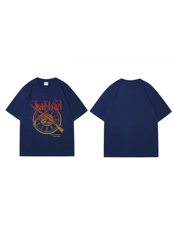 Clearance Tokisaki Kurumi Nightmare Short Sleeve Mens Graphic T-Shirts Fashion Printed Tops Cosplay Costume T Shirts For Women's