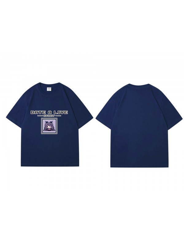 Clearance Yatogami Tohka Date A Live Short Sleeve Mens Graphic T-Shirts Fashion Printed Tops Cosplay Costume T Shirts For Women's