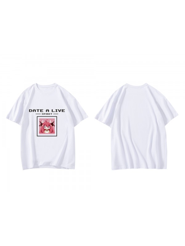 Soft Kotori Itsuka Date A Live Short Sleeve Mens Graphic T-Shirts Fashion Printed Tops Cosplay Costume T Shirts For Women's