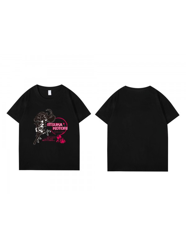 Feature Itsuka Kotori Date A Live Short Sleeve Mens Graphic T-Shirts Fashion Printed Tops Cosplay Costume T Shirts For Women's