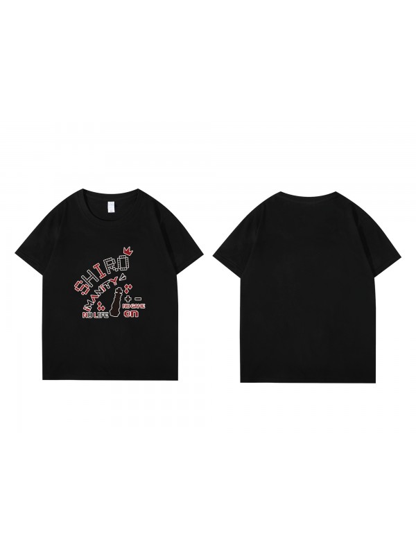 Feature Shiro No Game No Life Short Sleeve Mens Graphic T-Shirts Fashion Printed Tops Cosplay Costume T Shirts For Women's