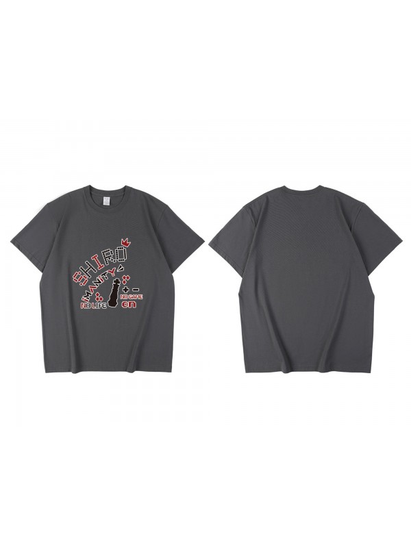 Premium Shiro No Game No Life Short Sleeve Mens Graphic T-Shirts Fashion Printed Tops Cosplay Costume T Shirts For Women's