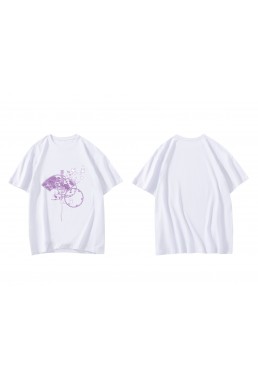 New Saigyouji Yuyuko Touhou Project Short Sleeve Mens Graphic T-Shirts Fashion Printed Tops Cosplay Costume T Shirts For Women's