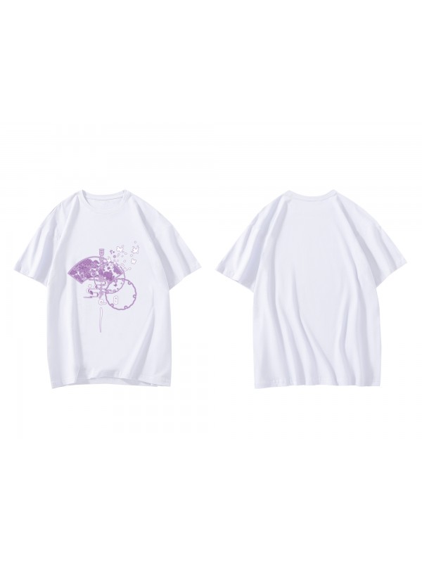 New Saigyouji Yuyuko Touhou Project Short Sleeve Mens Graphic T-Shirts Fashion Printed Tops Cosplay Costume T Shirts For Women's