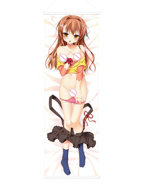 Brown Haired Lady Scroll Painting Wall Picture Anime Wall Scroll Hanging Deco