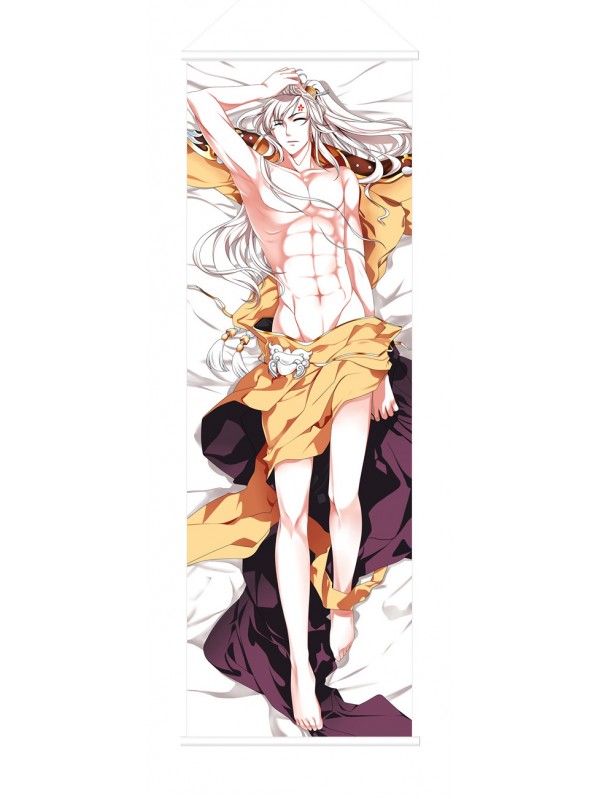 Chinese Online Game Character Male Scroll Painting Wall Picture Anime Wall Scroll Hanging Deco