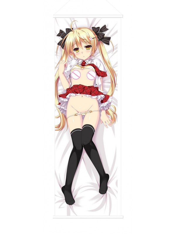 Kawaii Yellow Haired Scroll Painting Wall Picture Anime Wall Scroll Hanging Deco