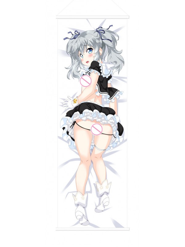 Little White Hair Girl Scroll Painting Wall Picture Anime Wall Scroll Hanging Deco