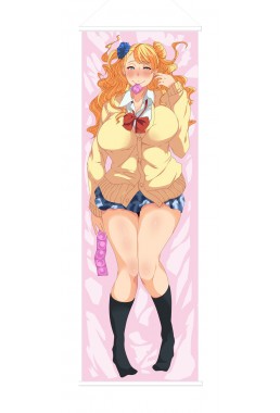 Orange Haired Lady Scroll Painting Wall Picture Anime Wall Scroll Hanging Deco