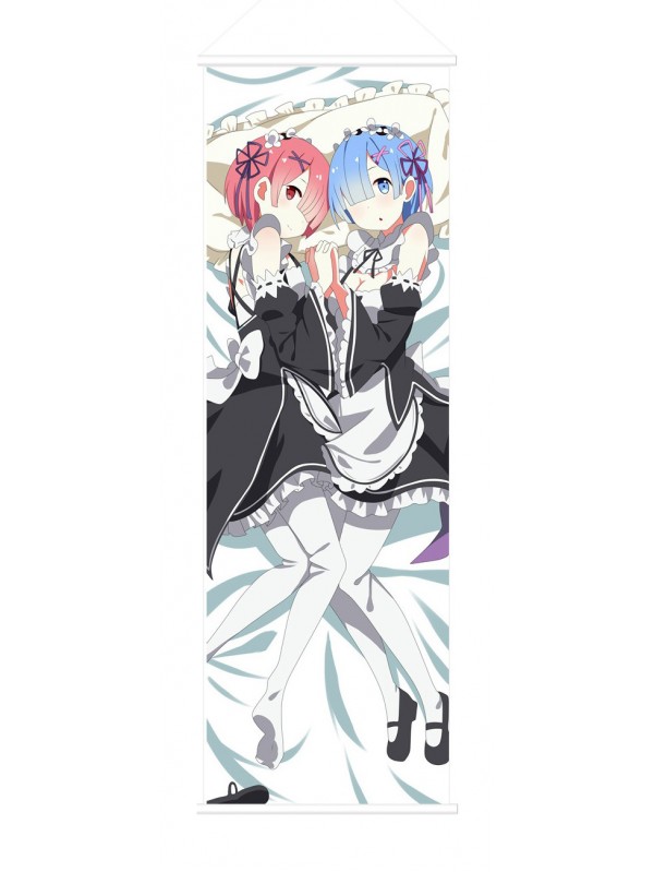 Rem and Ram Re Zero Anime Wall Poster Banner Japanese Art