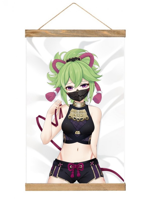 Feature Japanese Wall Scroll Art Genshin Impact Kuki Shinobu 40x60cm(23.6x15.7in)