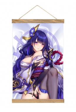 Feature Anime Wall Scroll Poster Genshin Impact Raiden 40x60cm(23.6x15.7in)