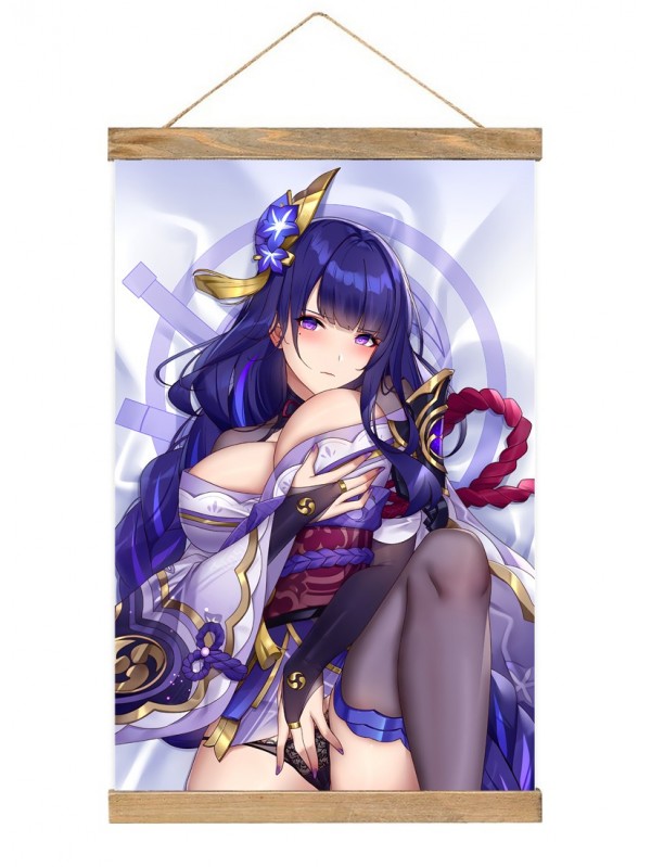 Feature Anime Wall Scroll Poster Genshin Impact Raiden 40x60cm(23.6x15.7in)