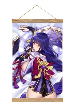 Personalised Anime Wall Scroll Poster Genshin Impact Raiden 40x60cm(23.6x15.7in)