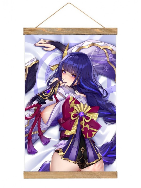 Personalised Anime Wall Scroll Poster Genshin Impact Raiden 40x60cm(23.6x15.7in)