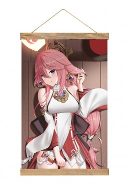 Sexy Wall Scroll Poster Genshin Impact Yae Miko 40x60cm(23.6x15.7in)