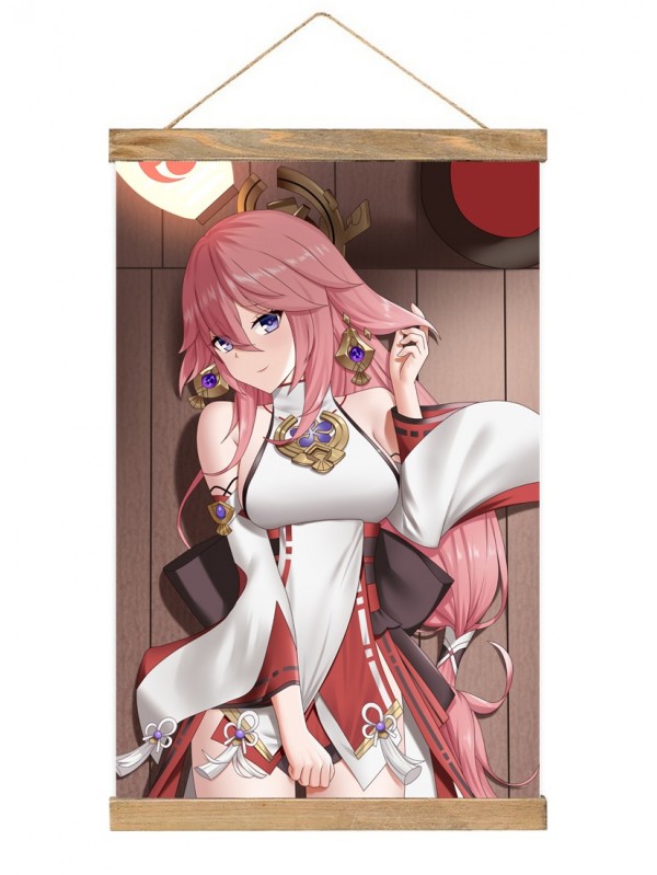Sexy Wall Scroll Poster Genshin Impact Yae Miko 40x60cm(23.6x15.7in)