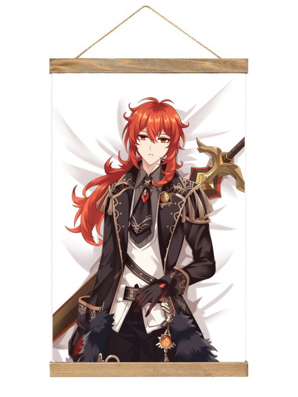 Coolest Wall Scroll Poster Anime Genshin Impact Diluc 40x60cm(23.6x15.7in)