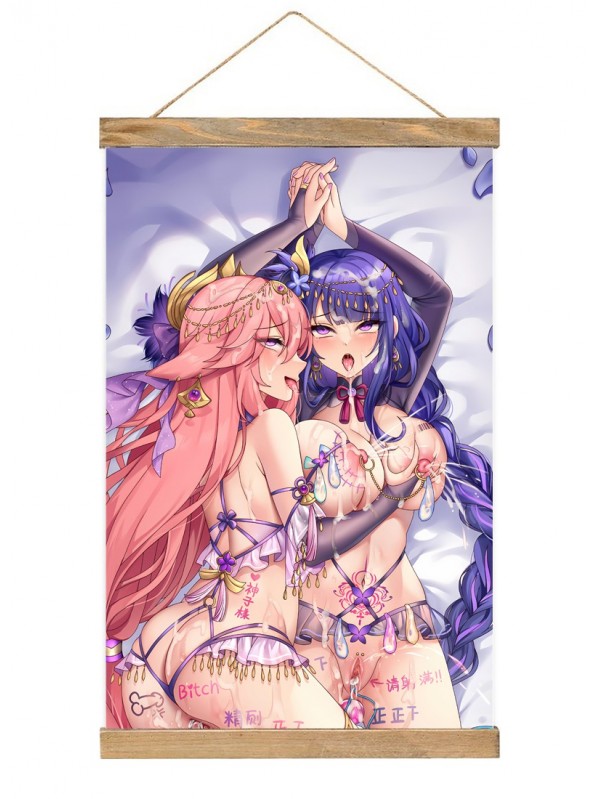 Welcome Wall Scroll Decor Genshin Impact Yae Miko Raiden Shogun Baal 40x60cm(23.6x15.7in)