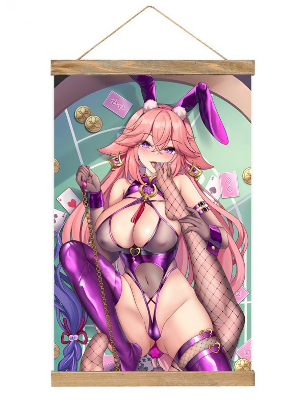 Personalised Anime Wall Scroll Genshin Impact Yae Miko Raiden Shogun Baal 40x60cm(23.6x15.7in)